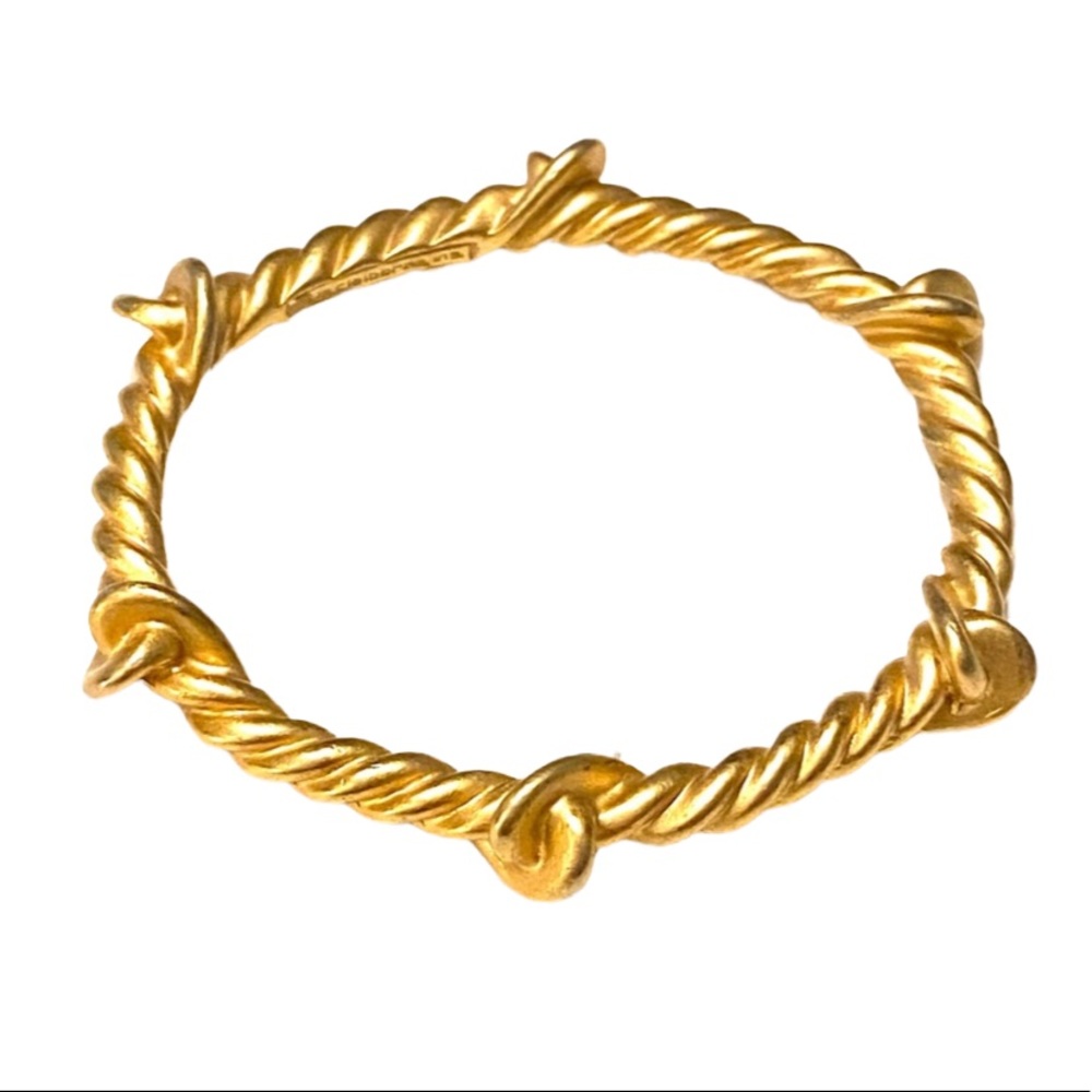 Vintage Liz Claiborne Gold Nautical Knot Bangle Bracelet